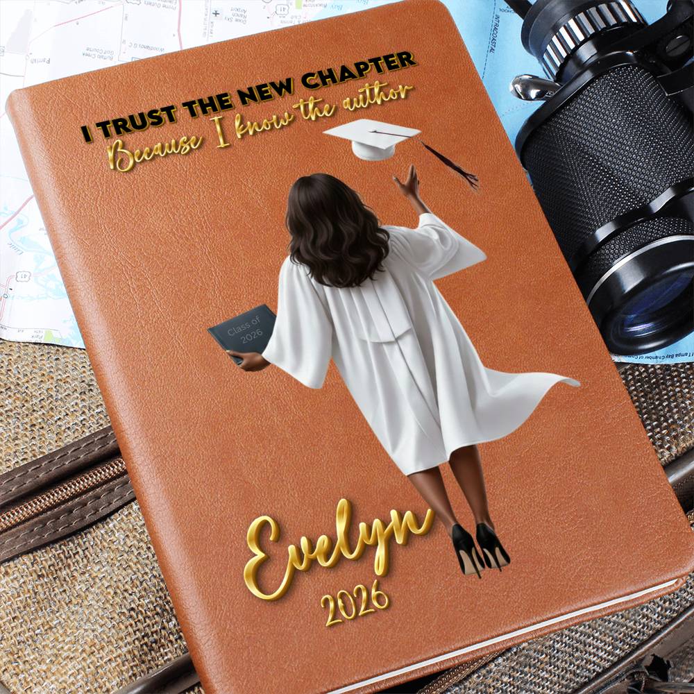 Personalized Vegan Leather Journal - Class of 2026 - I Trust the New Chapter - High School & College Graduation Gift