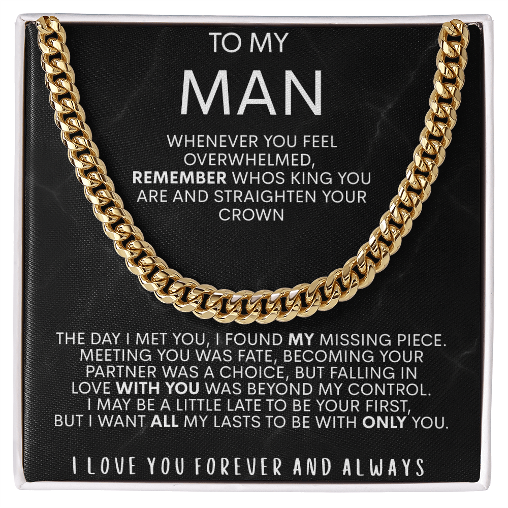 To My Man | Remember - Forever And Always | Cuban Necklace