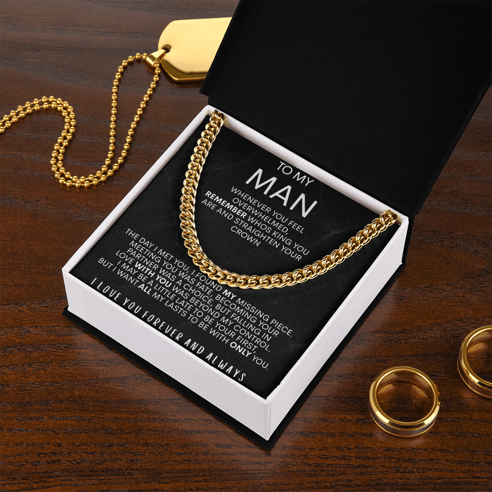 To My Man | Remember - Forever And Always | Cuban Necklace