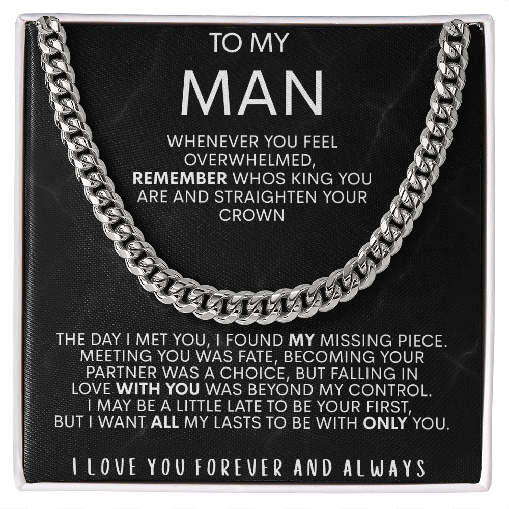 To My Man | Remember - Forever And Always | Cuban Necklace
