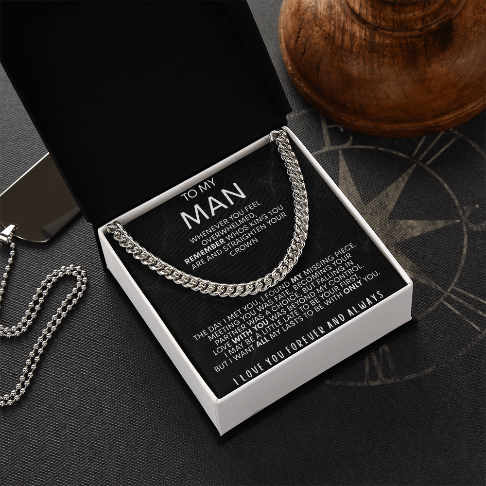 To My Man | Remember - Forever And Always | Cuban Necklace