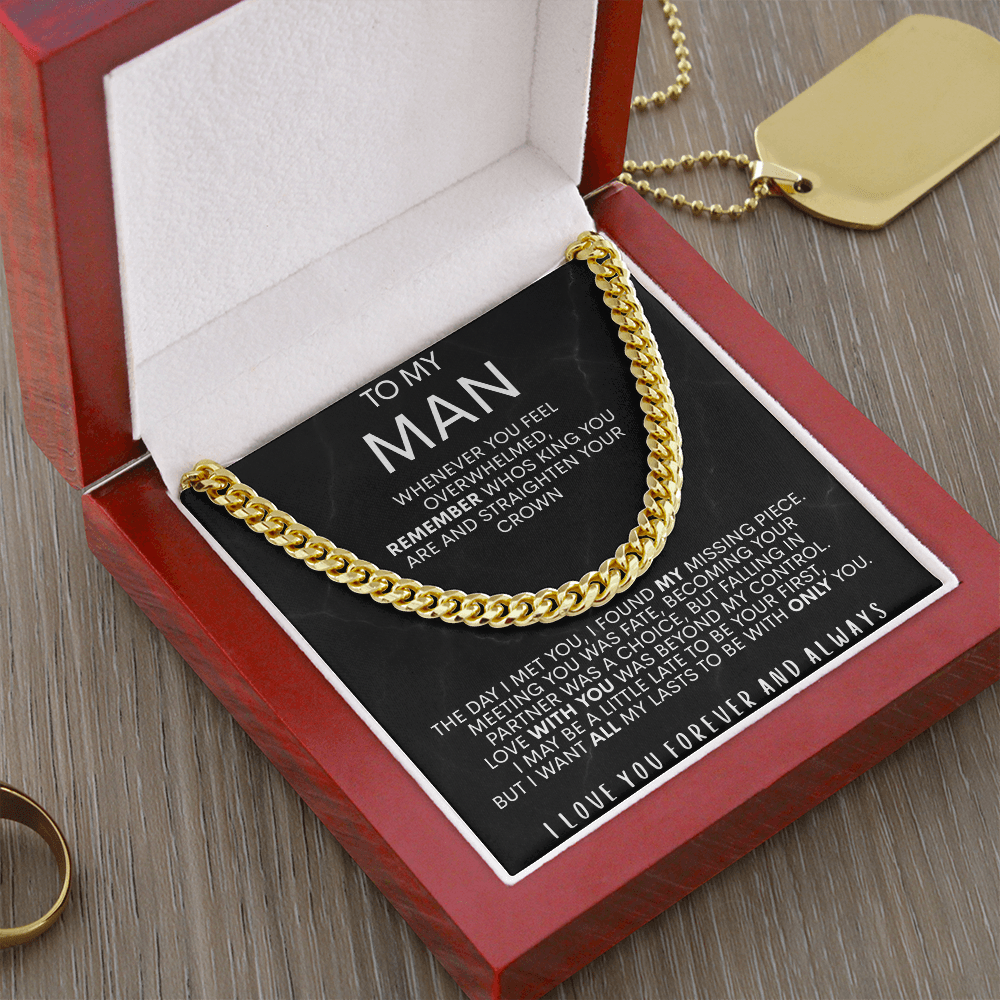 To My Man | Remember - Forever And Always | Cuban Necklace