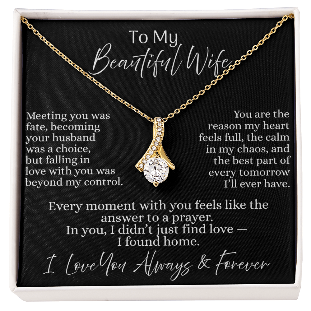 To My Beautiful Wife | Allurring Beauty Necklace - On Black Card