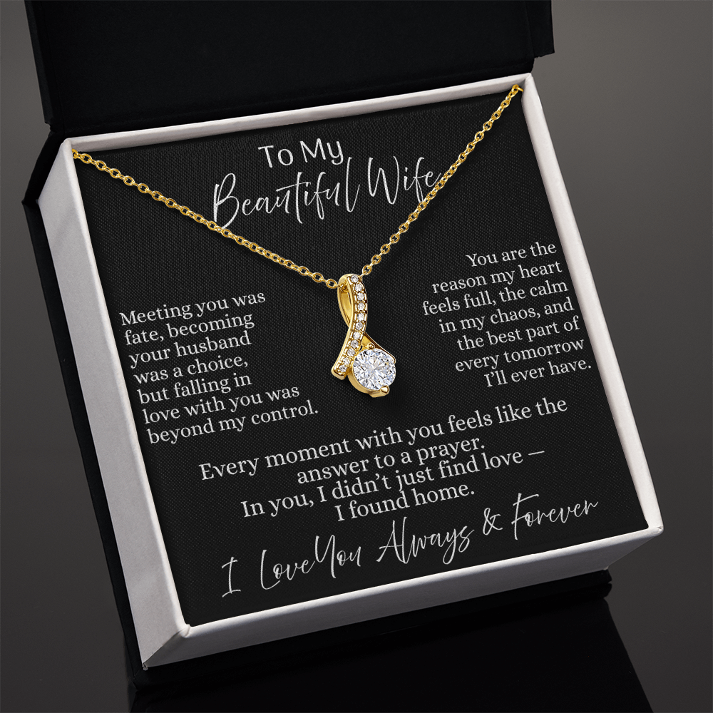 To My Beautiful Wife | Allurring Beauty Necklace - On Black Card