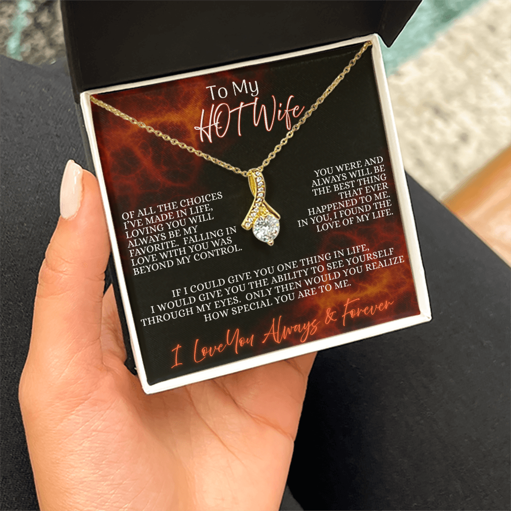 To My Hot Wife — Ember's Kiss Edition | Alluring Beauty Necklace (Gift for Wife)
