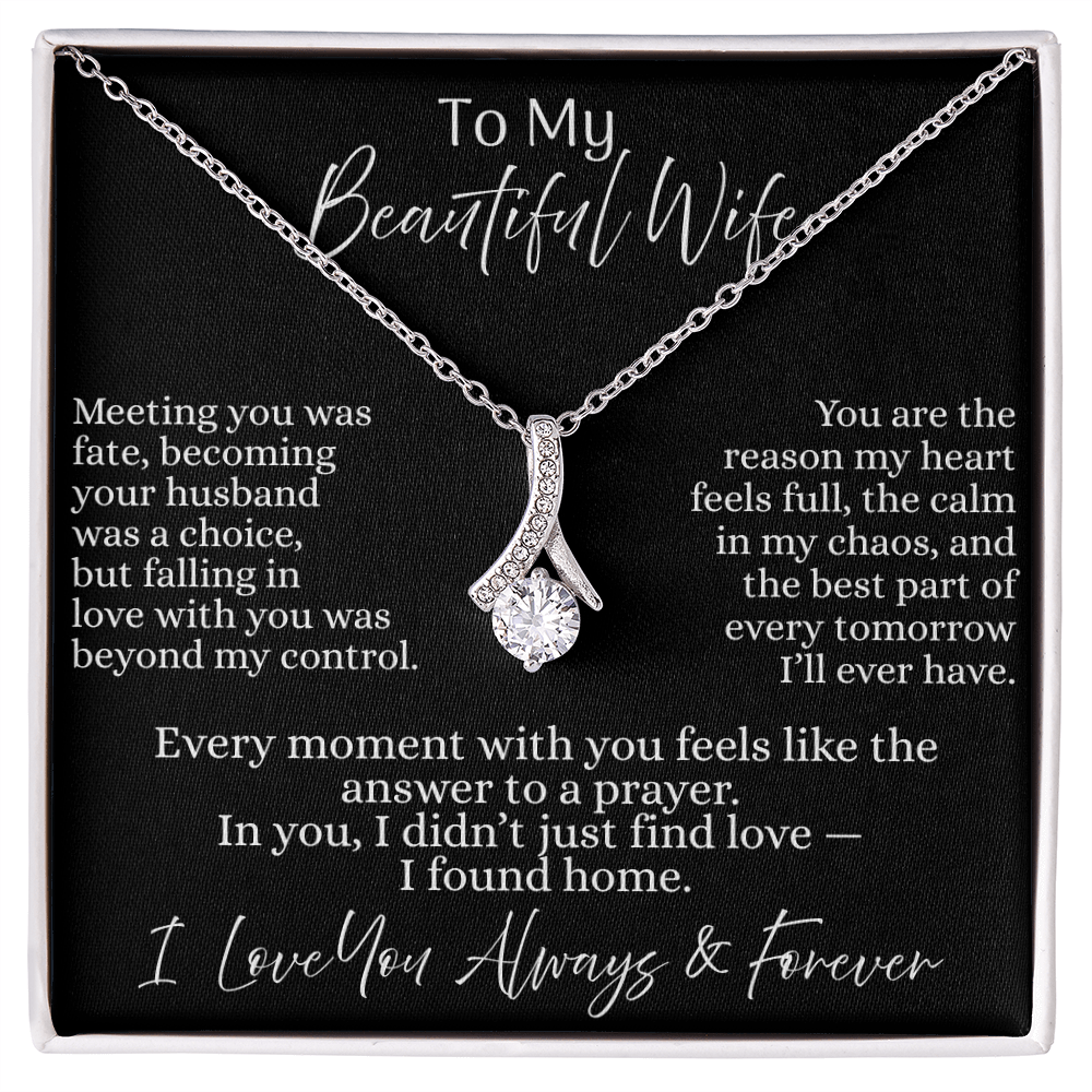 To My Beautiful Wife | Allurring Beauty Necklace - On Black Card