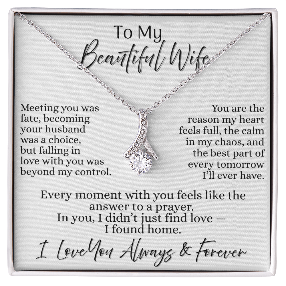 To My Beautiful Wife | Allurring Beauty Necklace - On White Card