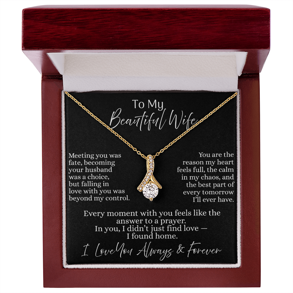 To My Beautiful Wife | Allurring Beauty Necklace - On Black Card