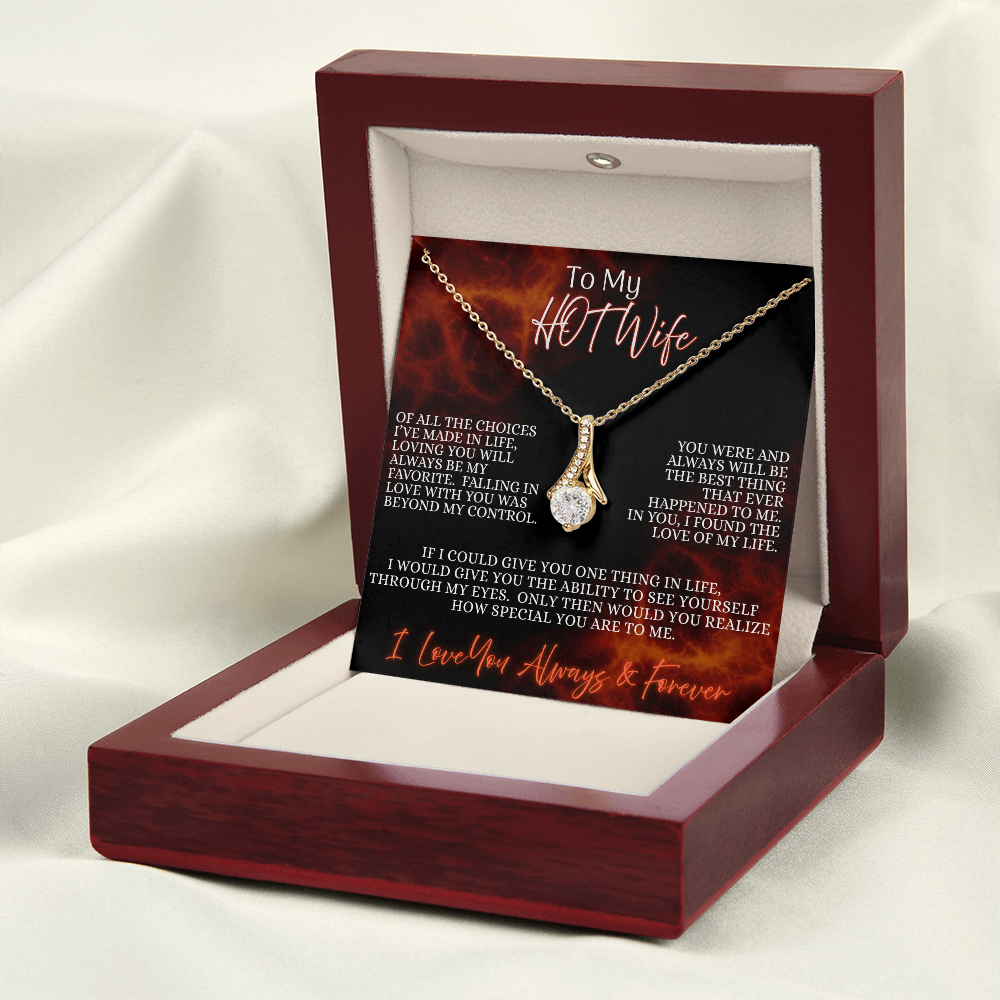 To My Hot Wife — Ember's Kiss Edition | Alluring Beauty Necklace (Gift for Wife)