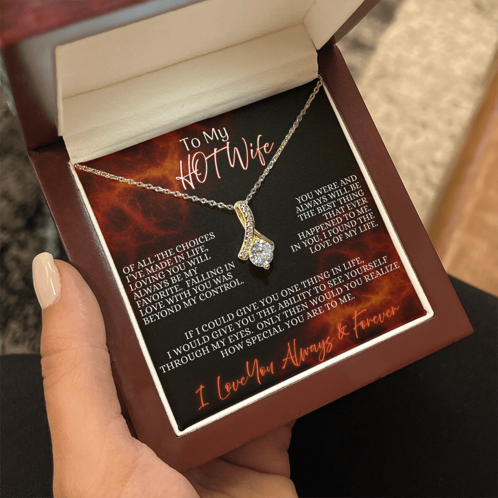 To My Hot Wife — Ember's Kiss Edition | Alluring Beauty Necklace (Gift for Wife)
