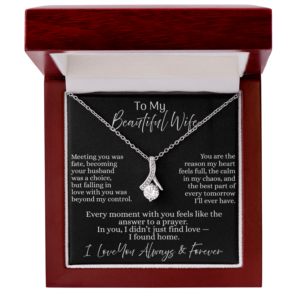 To My Beautiful Wife | Allurring Beauty Necklace - On Black Card