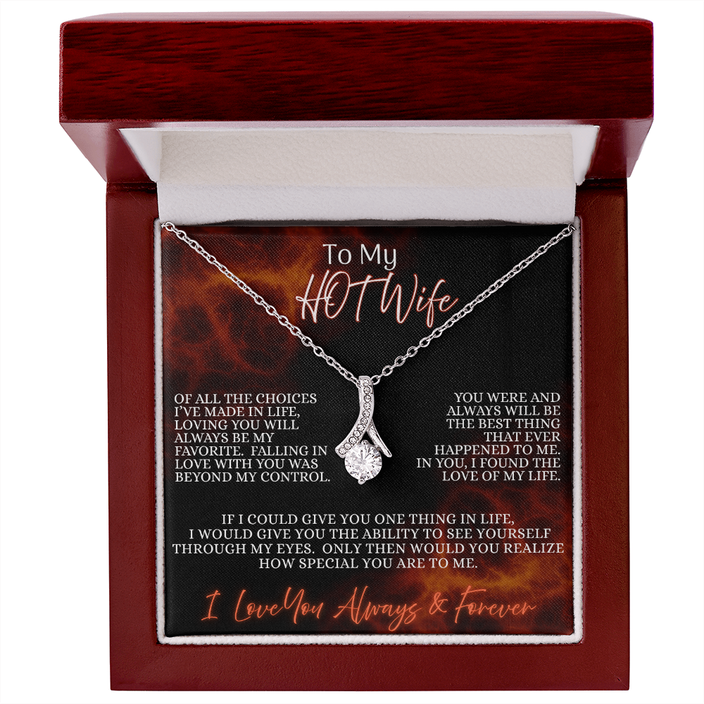 To My Hot Wife — Ember's Kiss Edition | Alluring Beauty Necklace (Gift for Wife)