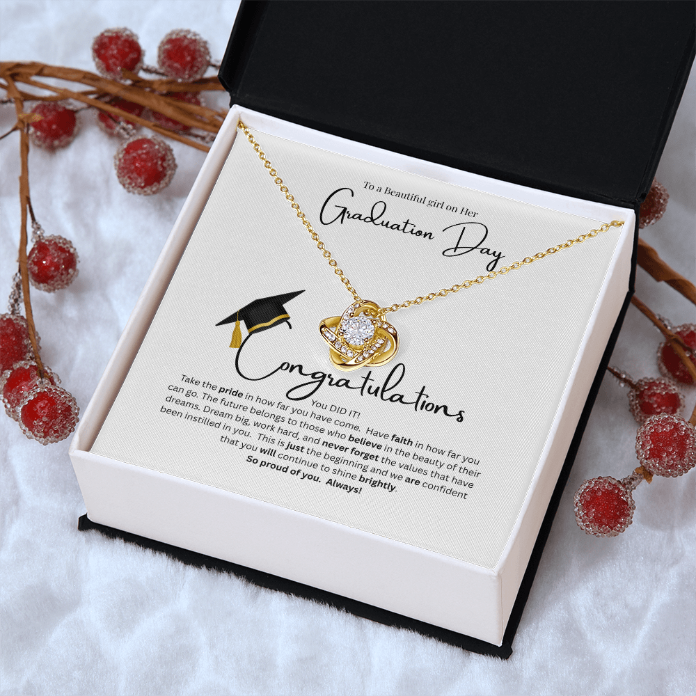 Graduation for  Her | Never Forget | Love Knot Necklace