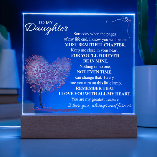 To My Daughter | Most Beautiful Chapter | Acrylic Plaque