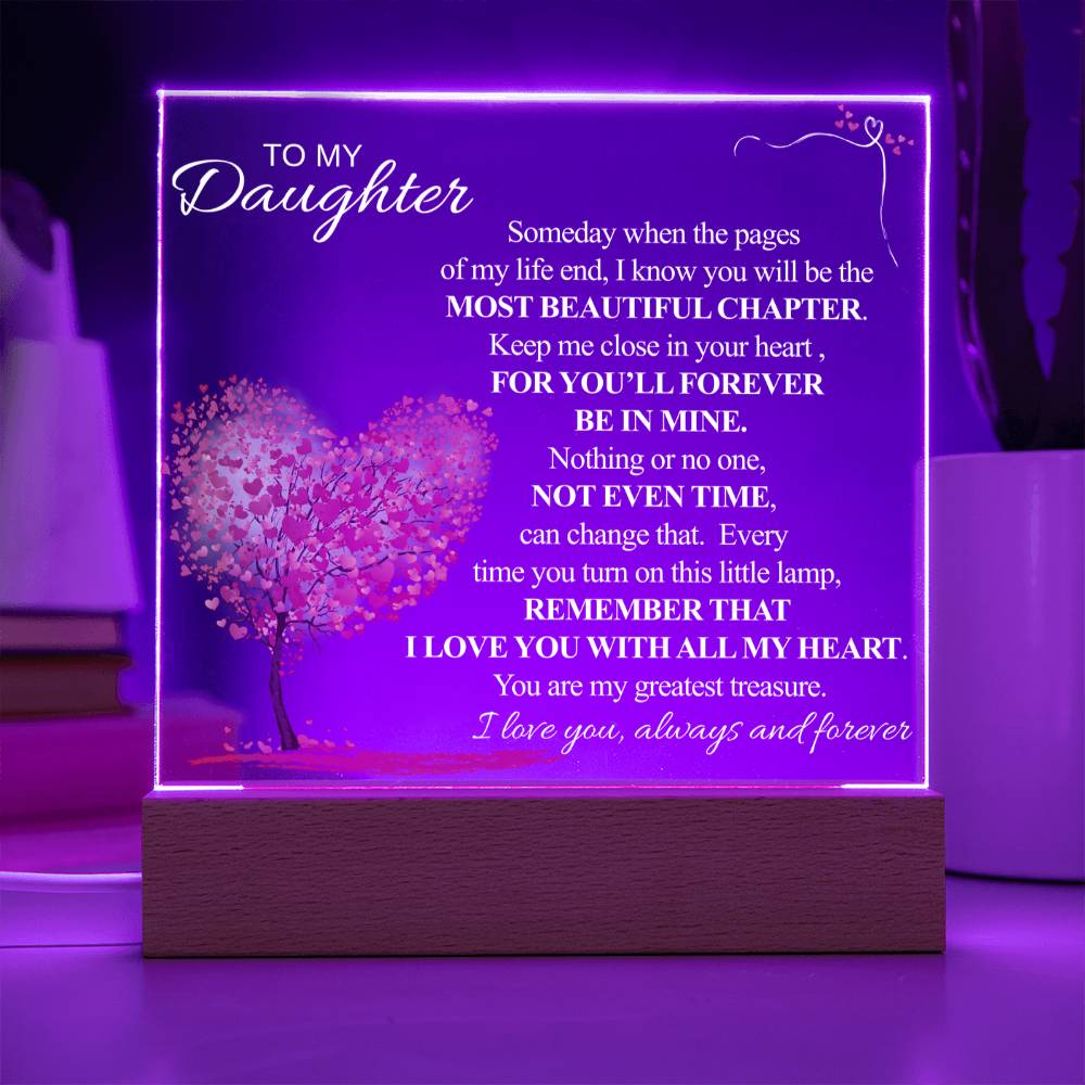 To My Daughter | Most Beautiful Chapter | Acrylic Plaque