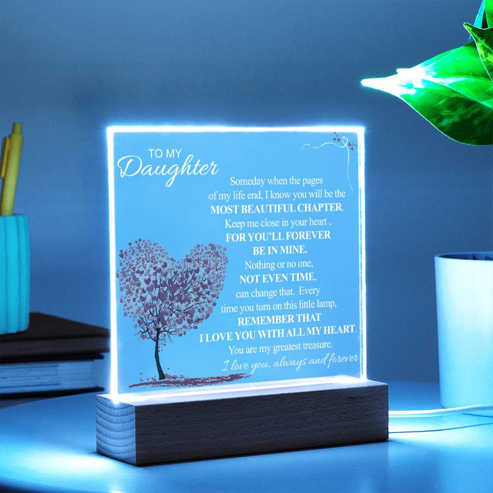 To My Daughter | Most Beautiful Chapter | Acrylic Plaque