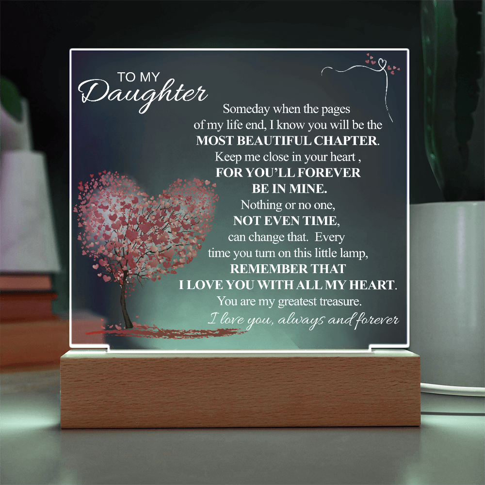 To My Daughter | Most Beautiful Chapter | Acrylic Plaque