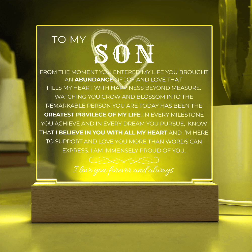 To My Son |  Greatest Privilege of My Life | Acrylic Plaque