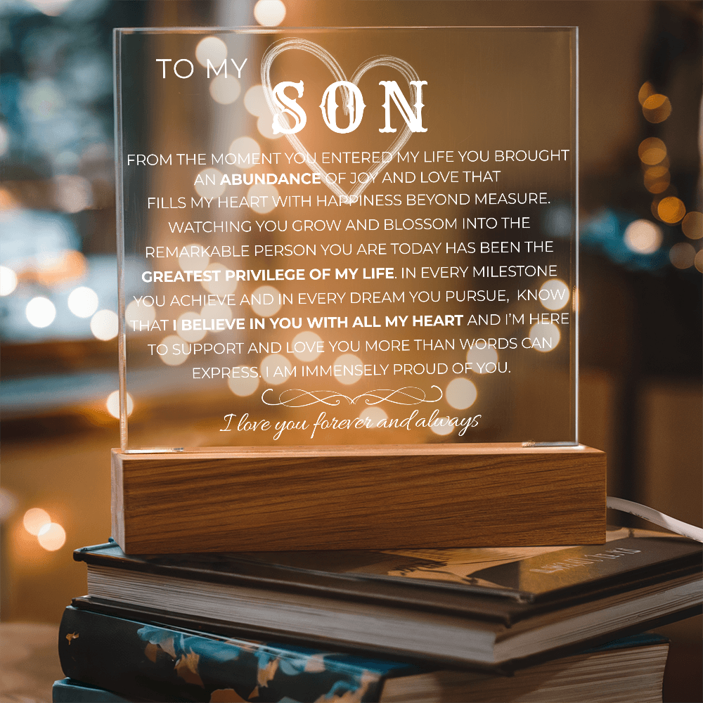 To My Son |  Greatest Privilege of My Life | Acrylic Plaque