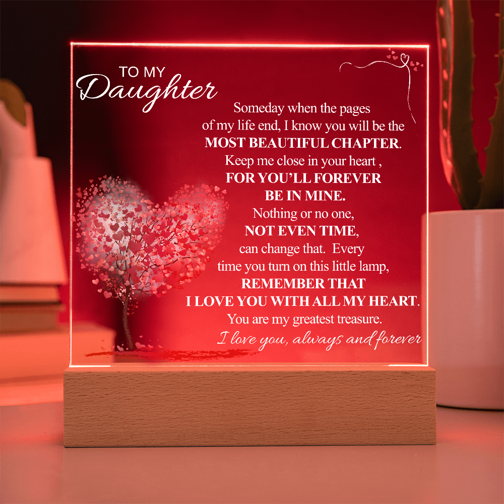 To My Daughter | Most Beautiful Chapter | Acrylic Plaque