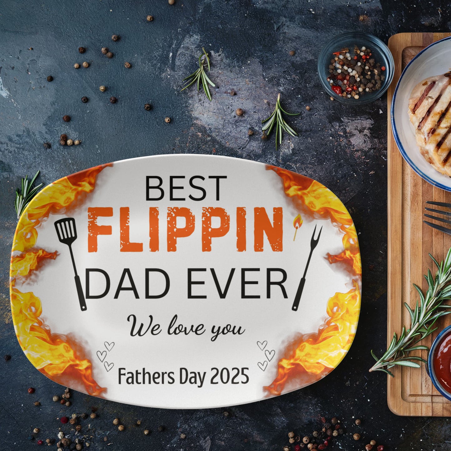 Best Flippin' Dad Ever – Fathers Day 2025 - Grill-Ready Platter Gift