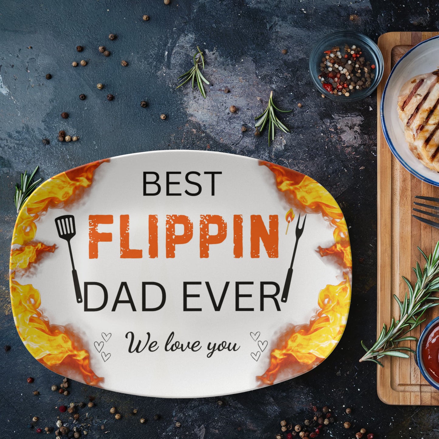 Best Flippin' Dad Ever - Grill-Ready Platter Gift