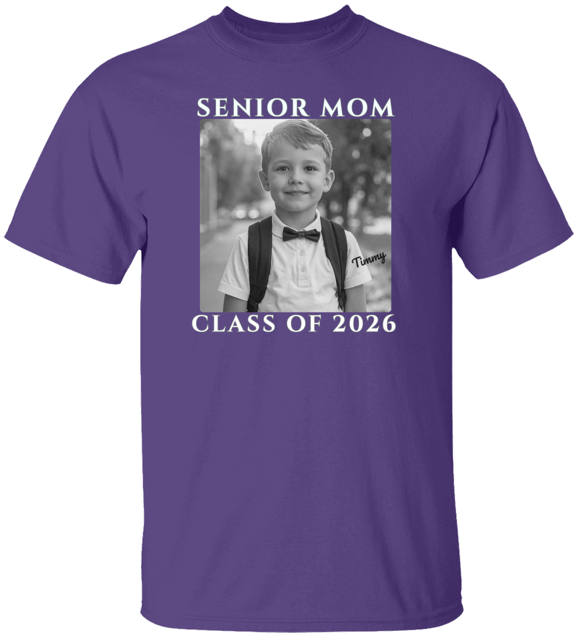 Senior Mom Senior Dad Shirt - Class of 2026 Personalized  B/W Photo Tee - Proud Parent Graduation Gift Unisex