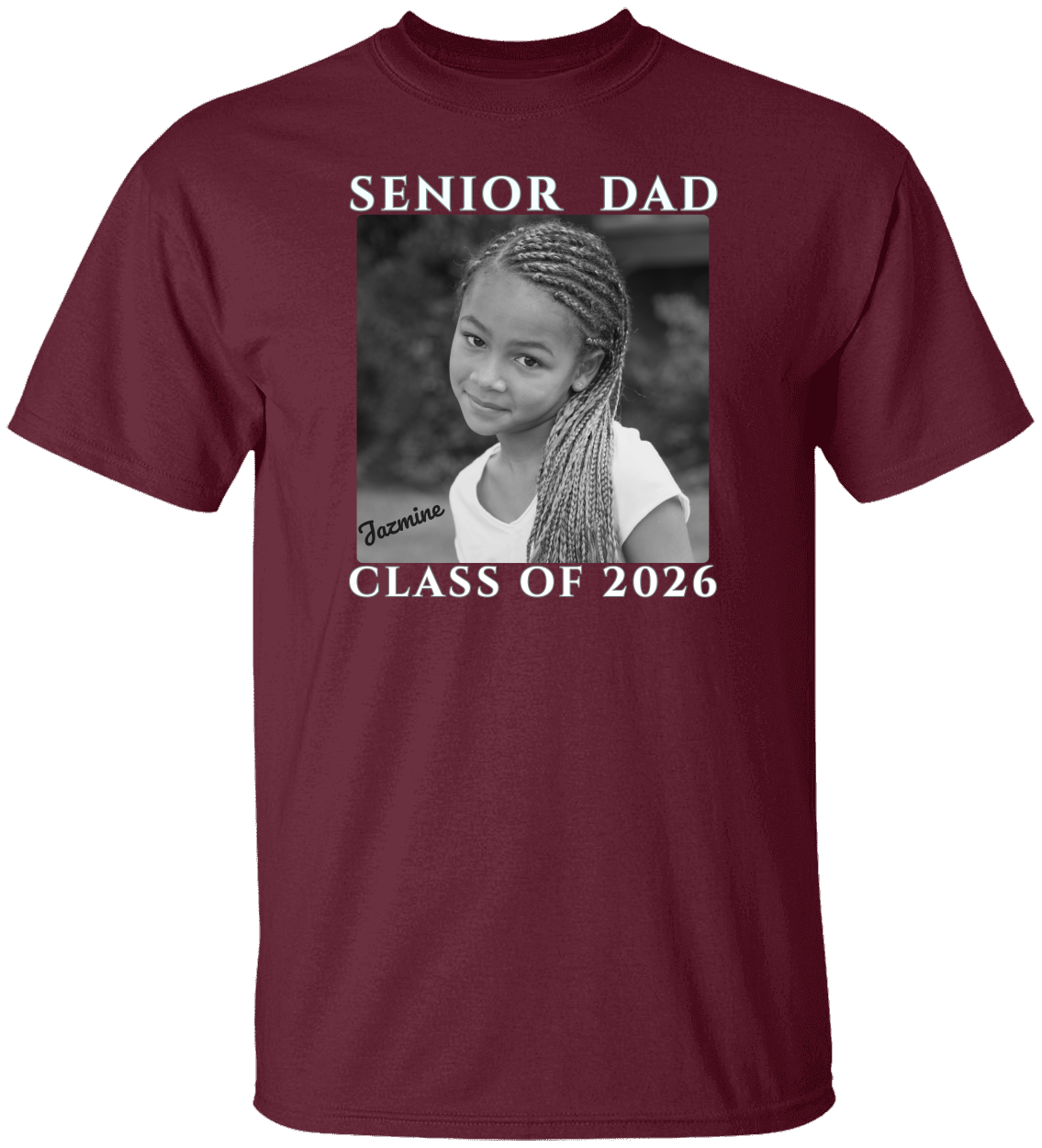 Senior Mom Senior Dad Shirt - Class of 2026 Personalized  B/W Photo Tee - Proud Parent Graduation Gift Unisex