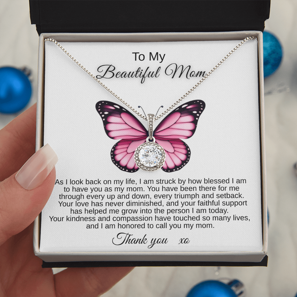 To My Beautiful Mom | Eternal Hope Necklace with Message Card-