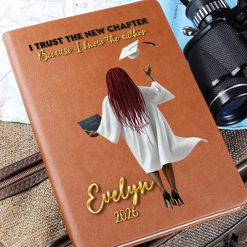 Personalized Vegan Leather Journal - Class of 2026 - I Trust the New Chapter - High School & College Graduation Gift