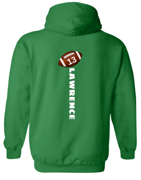 Personalized Football Mom Hoodie (White Font) - Custom Team Name & Player Number