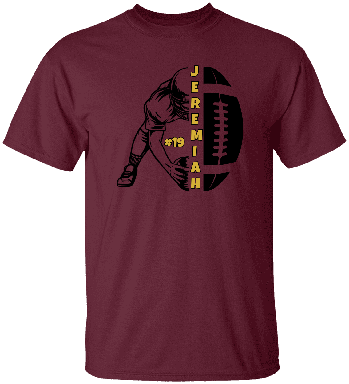 Custom Football Shirt - Gold Design - Personalized Name & Number - Adult & Youth Team Spirit Gear