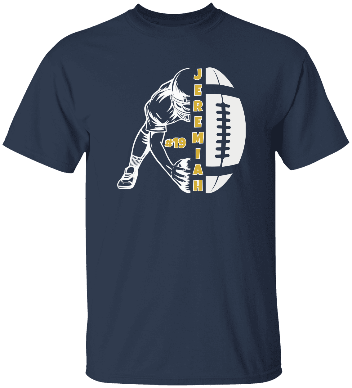 Custom Football Shirt - Gold Design - Personalized Name & Number - Adult & Youth Team Spirit Gear