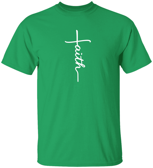 Faith Cross Script Tee – Bold Statement Shirt -  Universal T-Shirt