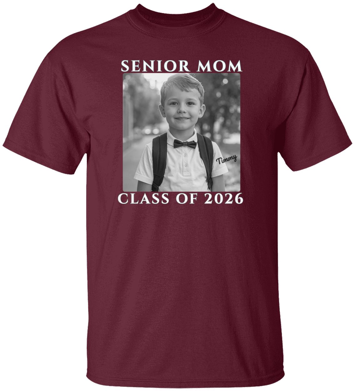 Senior Mom Senior Dad Shirt - Class of 2026 Personalized  B/W Photo Tee - Proud Parent Graduation Gift Unisex