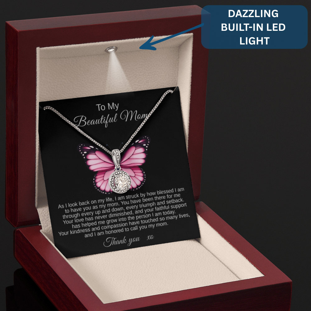To My Beautiful Mom | Eternal Hope Necklace with Message Card-