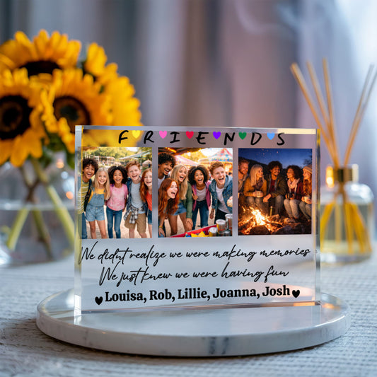 FRIENDS Forever - Personalized 3-Photo Acrylic Block Keepsake