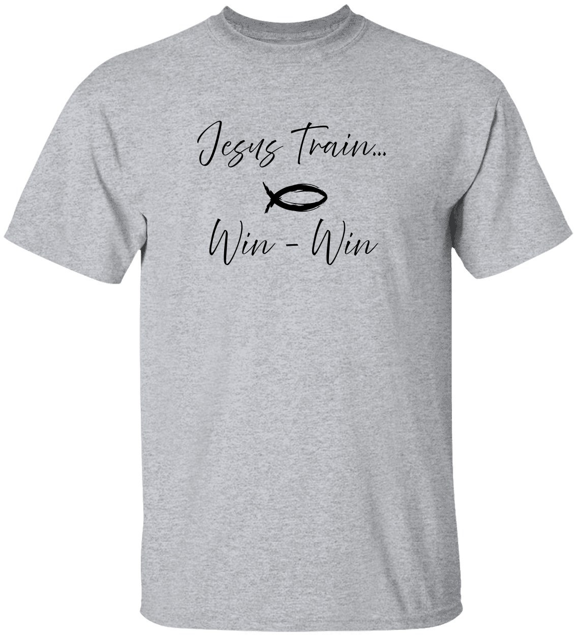 On Board with Jesus Train | Win-Win| Unisex Heavy Cotton Tee