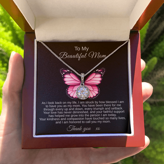 To My Beautiful Mom | Eternal Hope Necklace with Message Card-