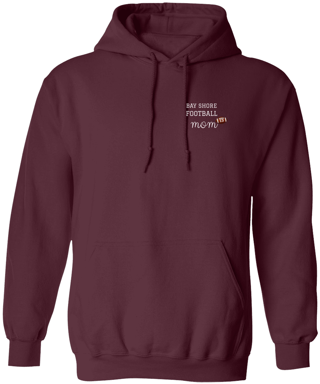 Personalized Football Mom Hoodie (White Font) - Custom Team Name & Player Number