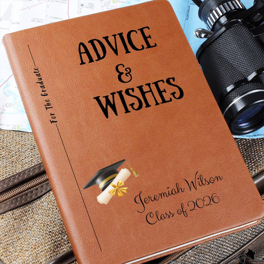 Personalized Vegan Leather Graduate Advice & Wishes  Journal – Class of 2026 Keepsake