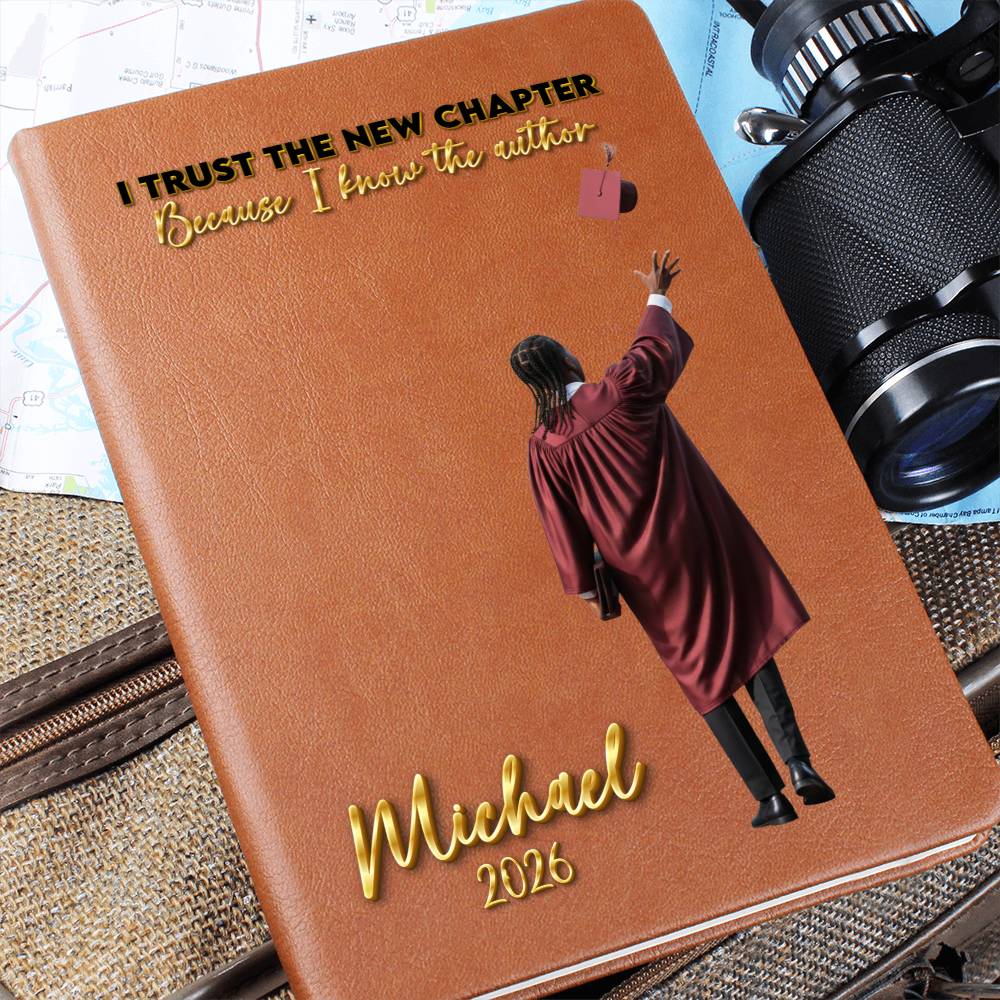 Personalized Vegan Leather Journal - Class of 2026 - I Trust the New Chapter - High School & College Graduation Gift