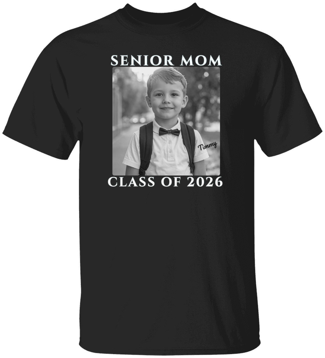 Senior Mom Senior Dad Shirt - Class of 2026 Personalized  B/W Photo Tee - Proud Parent Graduation Gift Unisex
