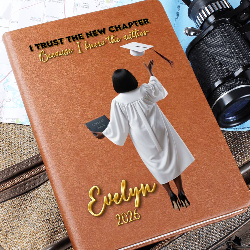 Personalized Vegan Leather Journal - Class of 2026 - I Trust the New Chapter - High School & College Graduation Gift