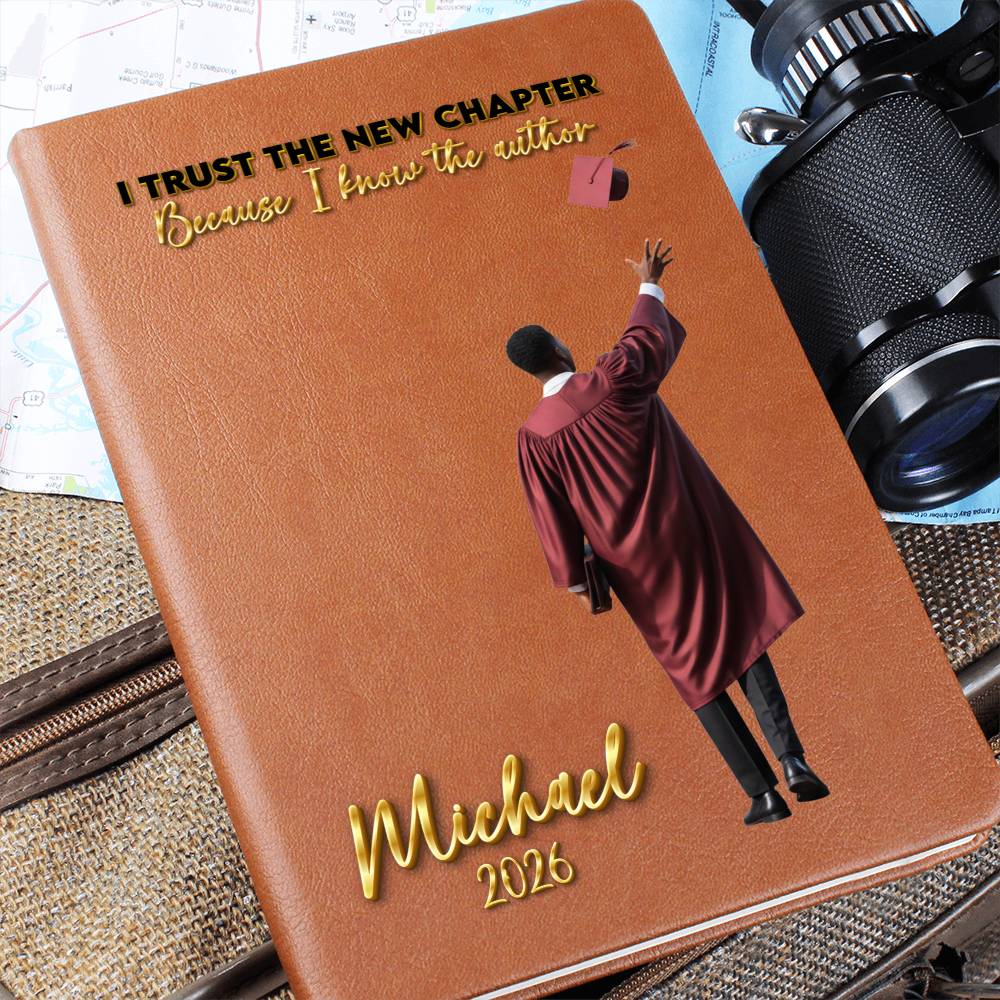 Personalized Vegan Leather Journal - Class of 2026 - I Trust the New Chapter - High School & College Graduation Gift