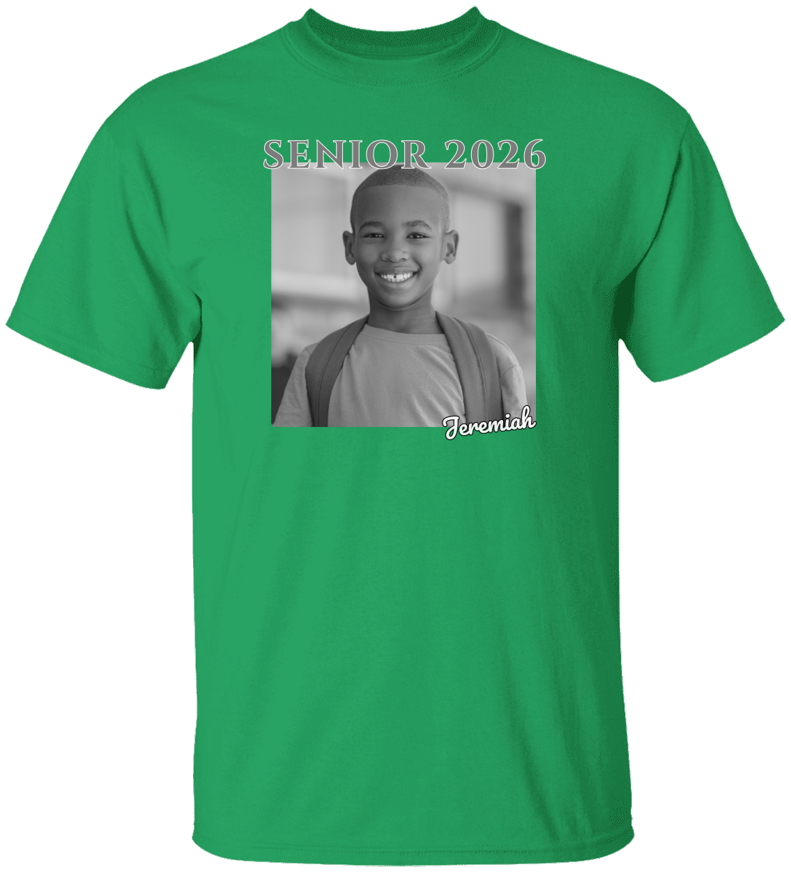 Senior 2026 Personalized B/W Photo Shirt-Unisex Heavy Cotton Tee